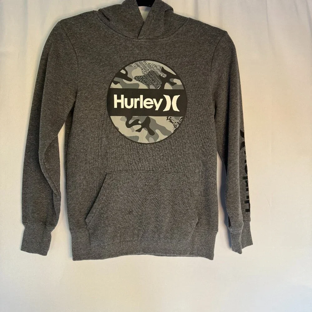 Hurley boys size youth medium gray hoodie sweatshirt - Picture 2 of 6